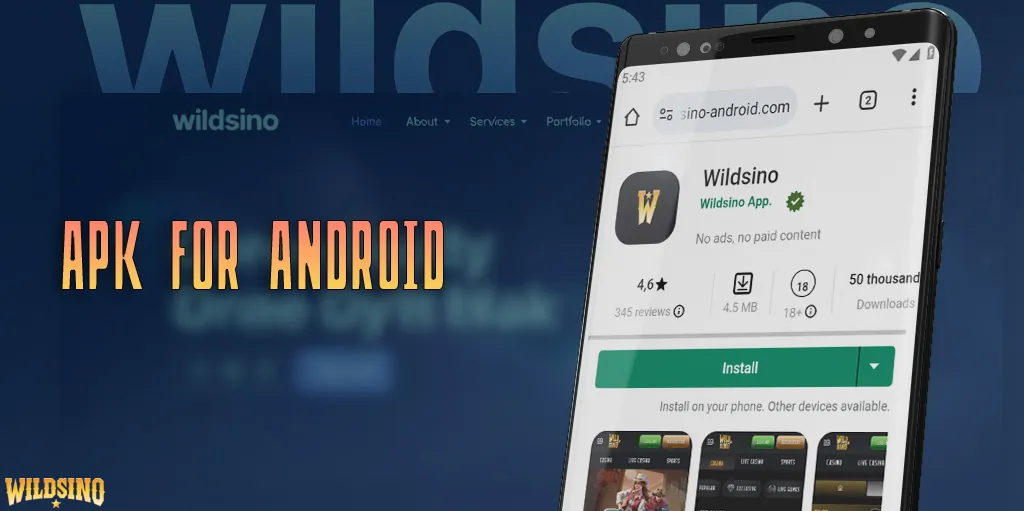 You can install the Wildsino mobile app by downloading the APK file from the casino website.