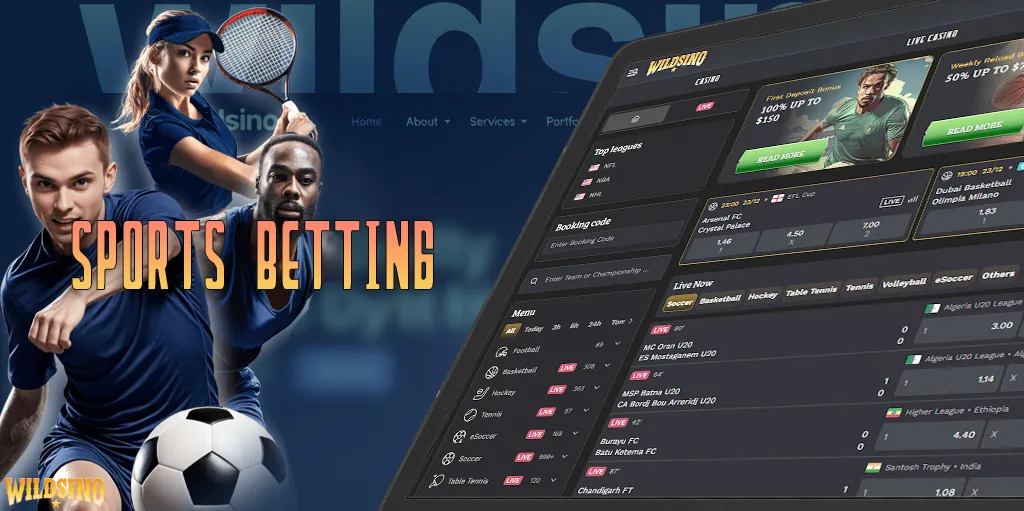 Wildsino is not only a casino, but also a fully-fledged bookmaker with a wide range of bets and high odds.